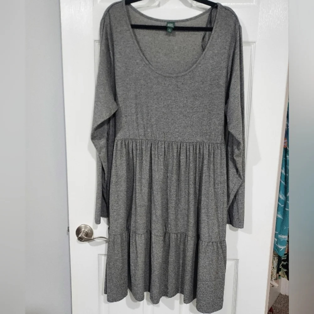 Wild Fable Gray Long Sleeve Scoop Neckline Dress in Size 2X